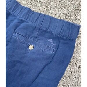 Tommy Bahama Mens Linen Blend Pants Blue Pull On Drawstring XL 38x26